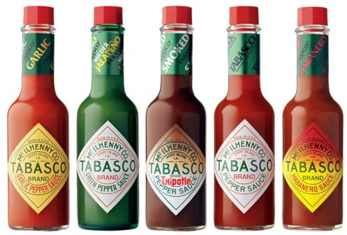 Tabasco Chilli Sauce 60 ml - Set of 5 Flavours | Red | Green | Habanero | Chipotle | Garlic