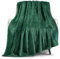 Whale Flotilla Fleece Throw Blanket for Bed, 130x180 CM Soft Fluffy Emerald Green Blanket, Large Thick Plush Sofa Throw for All Season
