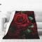 Ultraweiche Micro-Fleece-Decke, ultraweich, mikroleicht, warm, mit rotem Rosenmuster