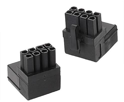 CY Adapter ATX 8P Stecker auf Buchse, 90 Grad nach oben nach unten abgewinkelt, Power-Header-Adapter für GPU-Grafikkarte, 2 Stück