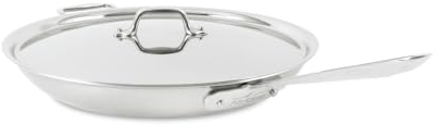 All-Clad D3 3-lagige Edelstahl Bratpfanne, 14 Zoll, Induktion, Backofen Broiler Safe 500F, Deckelfest 350F, Töpfe und Pfannen, Kochgeschirr, Silber