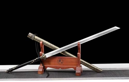 TEERMA 45 Zoll China Handmade Schwert aus Hohem Mangan Stahl scharfes und echtes Katana China Schwert DZ157