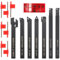 7 Stück Drehmeißel Set 10mm Drehstahl Klemmhalter Bohrstange Mit 7 Wendeschneidplatten Hartmetall-Einsätzen Drehstahlhalter