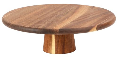 E-ROOM TREND Soporte para tartas/cupcakes de madera, 1 nivel | Grande | Plato para Tartas Soporte para Tartas Soporte para Servir en Torre con Base | Para fiesta de cumpleaños, té de la tarde(MDP01L)
