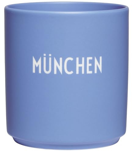 Design Letters Lieblingsbecher Blau MUNCHEN Tasse | Skandinavisches Design | Geschenkidee für Frauen & Männer | Souvenir, Städtetasse | Kaffeebecher Porzellan | Tasse mit Spruch 250 Ml