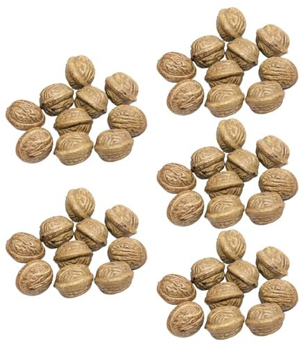 RKJRTK Set mit 50 realistischen künstlichen Walnüssen, Dekoration, detailliert gearbeitete Walnüsse für den professionellen und privaten Gebrauch