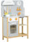 AIYAPLAY Cocina de Juguete para Niños +3 Años Cocinita Infantil Cocinita de Madera Infantil con Sonido Fogón Horno Grifo Fregadero y Accesorios de Cocina 57x26x82 cm Gris