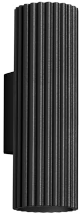 SOLLUX lighting Wandleuchte Innen Wandlampe Aluminium 1 Flammig 6,5 x 8,5 x 20 cm Karbon Schwarz