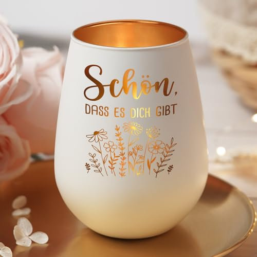 Craftique Geburtstagsgeschenk für Frauen - Windlicht - Personalisierte Geschenke für Frauen, Geschenk für Freundin, Geburtstag Frau, Schön DASS Es Dich Gibt, Geschenkideen Kollegin Mama Oma Muttertag