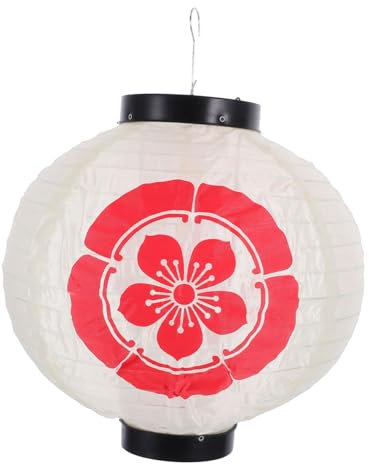 Warmhm Japanische Kirschblütenlaterne Zum Aufhängen Traditionelle Stofflaterne Für Außen Und Innenbereich Dekorative Gartendekoration Mit Blütenmuster