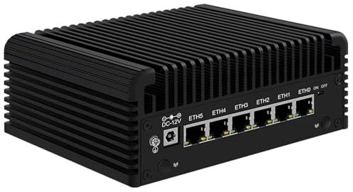 6 LAN 2.5G Firewall Router 12th Gen Inṭel N305 6X i226-V Fanless Mini PC DDR5 2xHDMI2.1 USB3.2 Type-C pf-Sense Proxmox,No Ram No SSD
