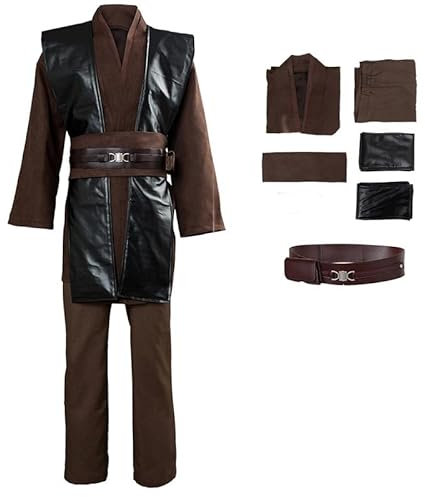 Lixinya Anakin Krieger Kampf Anzug mit Gürtel Halloween Karneval Outfit Kostüm Full Set für Herren L