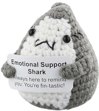 FROVOL Positive Häkelhai-Geschenke, Hai-Liebhaber, Geburtstagsgeschenk für Frauen und Männer, inspirierendes, motivierendes Ermutigungsgeschenk, kleines Valentinstagsgeschenk