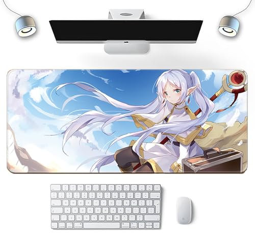 Wuyouni Anime Chainsaw Man Gaming-Mauspad, XXL (800 x 300 mm), erweitertes großes Mauspad, Schreibtischunterlage, genähte Kanten, rutschfeste Gummiunterseite, Tastaturunterlage