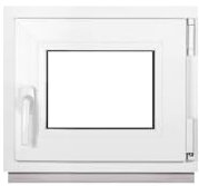 Framex Kellerfenster Kleines Fenster Weiß Breite x Höhe 40 x 40 cm (400 x 400 mm) 2fach (32 mm) Dreh Kipp DIN Links - Premium - Alle Größen