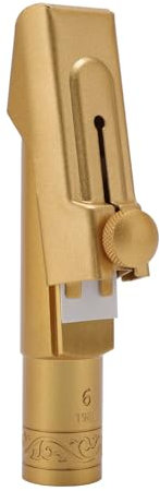 Alt -Saxophon -Mundstück Messing Metall Sachsen Mundstück Größe 6 Heller Ton mit Kappenschnalle für Fachkräfte und Anfänger