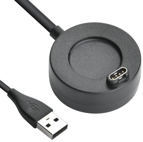Charger Dock Compatible with Garmin Fenix 5/5S/5X Plus/6/6S/6X Pro/7/7S/7X Vivoactive 3/4/4S/Forerunner 45/55/245/745/945/Venu 2/2S/SQ/Instinct/Epix 2, 1M USB Portable Fast Charging Station (Black)
