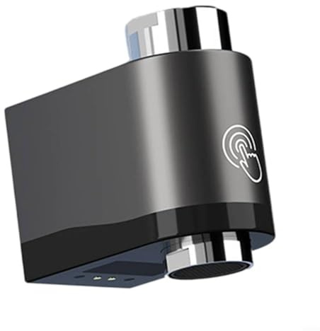 Adaptateur de robinet intelligent à double détection infrarouge avec capteurs latéraux inférieurs pour évier de salle de bain et cuisine IPX6 étanche à contrôle de la température (gris)