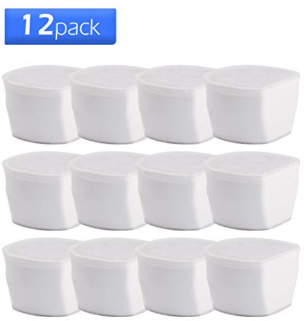 Aumotop 12 Ersatzfilter für Drinkwell Avalon Pagoda Katzenbrunnen, Aktivkohle-Katzenbrunnenfilter, Sorgen für Frisches und Sauberes Trinkwasser, Katzenbrunnen-Kohlefilter