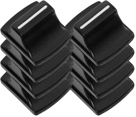 8 Stück Ersatz Faderknöpfe für Schieberegler, Audio Setup, Schwarz | Kunststoff, für Gerade Schiebe Potentiometer und Wartung, 4mm Öffnung, Zubehör für Mischpulte