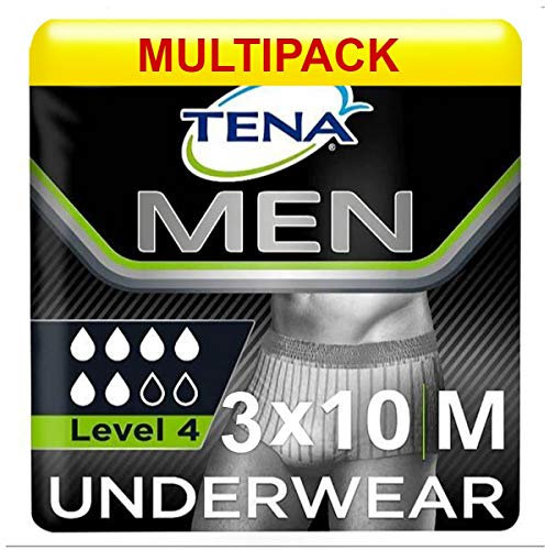 Tena Men Premium Fit Protective Underwear Level 4 - S/M (3 Packs of 10)
