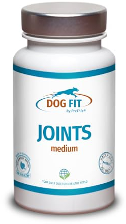 DOG FIT by PreThis® Joints für Hunde I Mit Glucosamin, MSM, Kollagen, Teufelskralle & Weihrauch I Ohne Zusätze I medium 10-25 kg