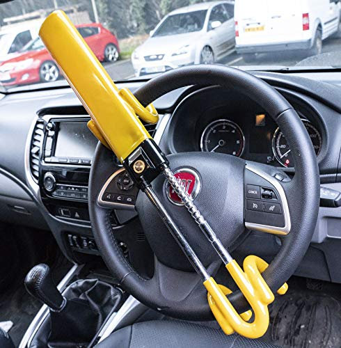 UKB4C Steering Wheel Lock High Security Anti Theft Twin Bar for Fiat 500