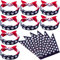 Duufin 13 Pieces American Flag Bandanas Headband USA Flag Clothing Bandana Patriotic Accessories, Blue, White, Red