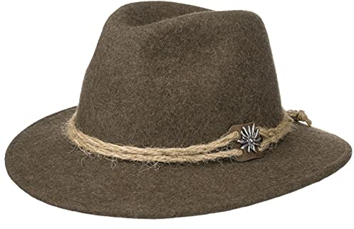 Lodenhut Manufaktur Edelweiß Trachtenhut Herren Sommer Winter braun-meliert 56 cm