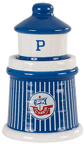 F.C. Hansa Rostock Salz- und Pfefferstreuer Leuchtturm 2teilig - Plus Lesezeichen Wir lieben Fußball