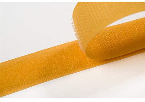 Jajasio Klettband bunt zum Nähen zum aufnähen, 20 mm, gelb #16 25 Meter Flausch und Haken