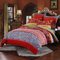 Omela Bettwäsche Set 135x200 4teilig Bohemian Boho Style Bettbezüge Rot Blumen Muster Indisch Ethnisch Bettdeckenbezug mit Kissenbezüge 80x80 cm aus Weich und Angenehm Mikrofaser