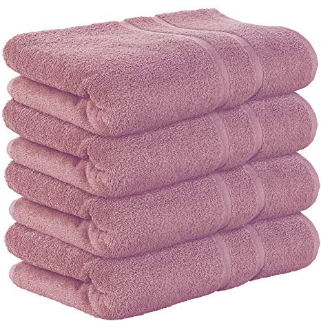 StickandShine 4er Set Premium Frottee Badetuch 100x150 cm in Mauve Lila in 500g/m² aus 100% Baumwolle