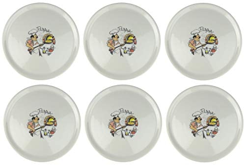 Saturnia Pizzateller mit Dekor 6 Stück, Pizzabäcker Ø 31cm