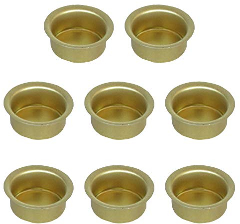 Auswahl Größe - Kerzentülle Kerzeneinsatz Kerzenhalter aus Metall, für Baumkerzen, Puppenkerzen, Pyramidenkerzen Tafelkerzen und Teelichter - Hier: 8 Stück Tülle 22 mm