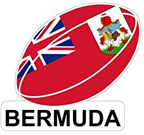 Akachafactory Aufkleber für Auto, Motorrad, Flagge Ball, Rugby Bermudas