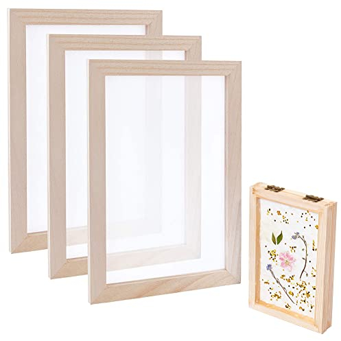 SUPERFINDINGS 3Pz 30x20cm Cornice per Fabbricazione della Carta Cornice per Fare la Carta in Legno Stampi per Serigrafia Cornice per Fai da Te con La Carta e Artigianato con Fiori Secchi