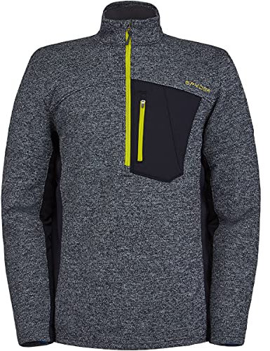 Spyder Herren Bandit Hybrid 1/2 Zip Fleece Ski Mid Layer Sweater Jacket Fleecejacke, Blk Cts, M