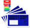 WPTrading - 1.000 x Lieferscheintaschen 225 x 120 mm in DIN-LANG Blau Lieferschein/Rechnung inkl. 125 Page-Marker in 5 Farben - Dokumenten-Taschen selbstklebend - Begleitpapiertaschen für Versand