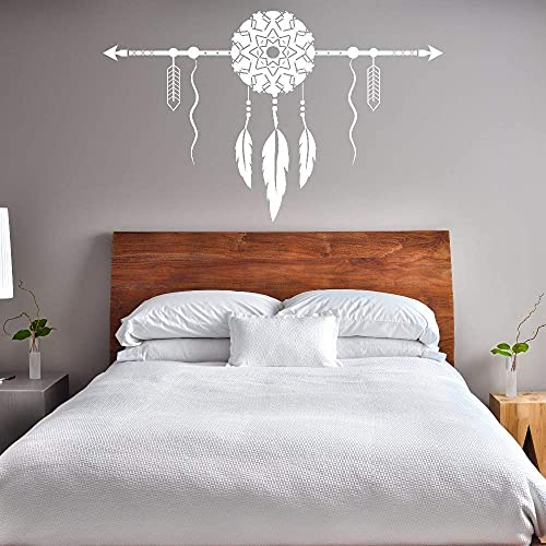 Traumfänger Mit Pfeil Wandtattoo Schlafzimmer Dekoration Design Traumfänger Vinyl Wandaufkleber Abnehmbare Home Wallpaper 67X42Cm 601 Weiß