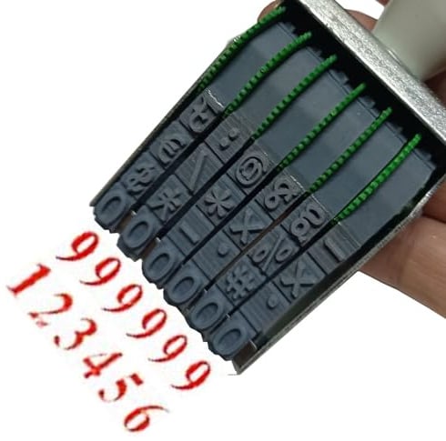 ZENG Numreringsstämpel, gummi datumstämpel kontor stormarknad nummer datum utskrift stämpel bläckstämpel, multifunktion gör-det-själv gummistämpel kontor och skolmaterial (6-siffrig rullstämpel)