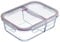 Westmark Glas-Frischhaltedose, Füllvolumen: 980 ml, Mit 2 separaten Fächern, Mikrowellen- und ofenfest, Glas/Silikon/Kunststoff, Transparent/Rot, 234622E1