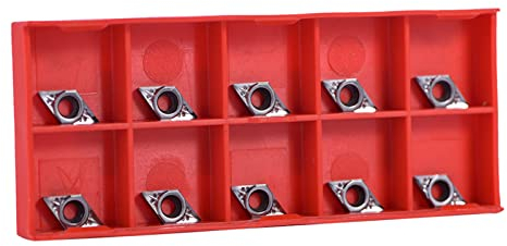 VIFERR 10 Teile/Satz CNC Hartmetallspitze Einsätze Klingenschneider DCGT070204-AK CNC Wendeplatten Messerschneider Drehwerkzeug mit Box für die Verarbeitung von gewöhnlichem Edelstahl