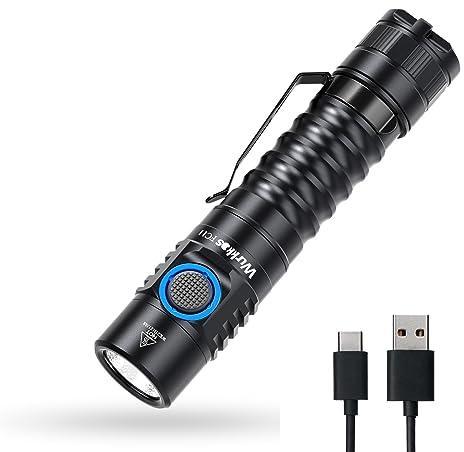 Wurkkos FC11 LED Taschenlampe,1300 Lumen Taschenlampe USB C Wiederaufladbar mit 90 CRI,Stufenlosen Helligkeitsverstellung,Magnet am Lampenboden,Memory Funktion,inkl rechargeable power(2700K)