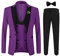 YOUTHUP Abito da Smoking da Uomo in 3 Pezzi con Revers a Lancia a 1 Bottone (Gilet e Pantaloni Blazer)