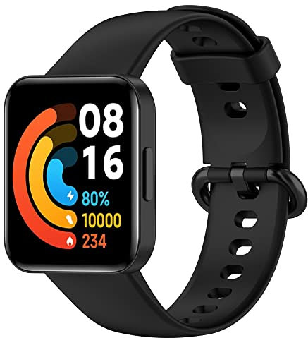 Hiseus Armband Kompatibel mit Redmi Watch 2/Horloge 2, Soft Ersatz Sport Silikon Armband für Xiaomi Mi Watch Lite 2/Redmi Watch 2 Lite/Poco (Schwarz)