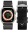 Eternel - Cinturino Vintage Logan nero compatibile con Apple Watch 44/45/46/49 mm adattatori Ultra (titanio) - Realizzato a mano in Francia con pelle pieno fiore - Compatibile con tutti Apple Watch