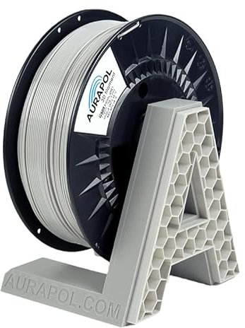 AURAPOL Filament 1.75 PETG mit +/- 0,02 mm Genauigkeit (1kg, RAL7004, Signal Grau/Grey) - 3D Drucker Filament aus PETG - Druckmaterialien kompatibel mit FDM(FFF) Druckern