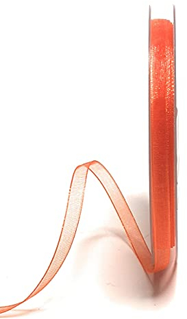 s.dekoda Schleifenband 50m x 6mm Orange Organza Chiffon Geschenkband Organzaband [1350-236]