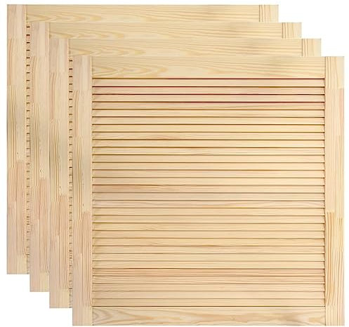 Bussandri Exclusive - Lamellentüren 4 Stk. Massivholz Kiefer 39,5x39,4 cm